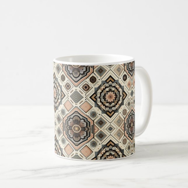 Abstrakt Geometric Mosaic Kaffemugg (Framsida höger)