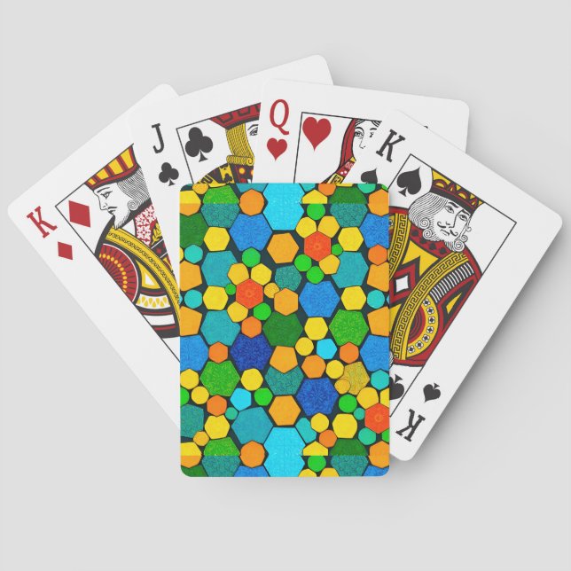 Abstrakt Geometric Mosaic Mönster Casinokort (Baksidan)