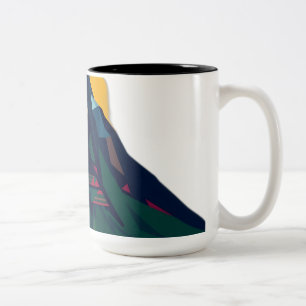 Abstrakt Geometric Mountain liggande Två-Tonad Mugg