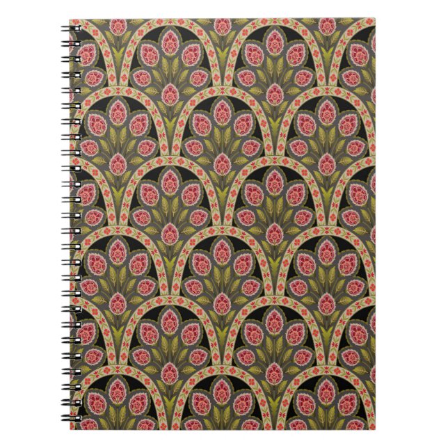 abstrakt Geometric mughal motif blomma patternart. Anteckningsbok (Framsidan)