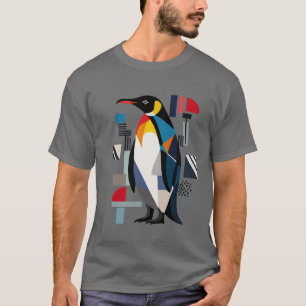 Abstrakt Geometric Penguin Design T Shirt