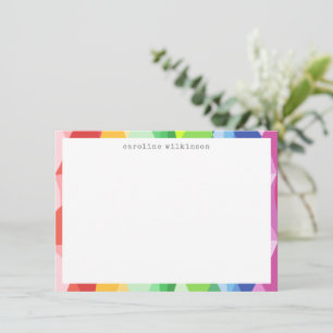 Abstrakt Geometric Rainbow Prism Personlig Anteckningskort