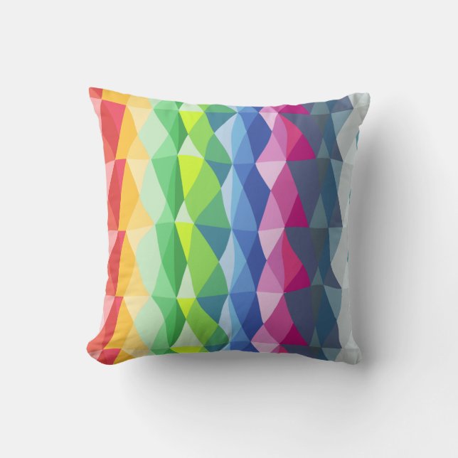 Abstrakt Geometric Rainbow Prism Shapes Mönster Kudde (Framsida)