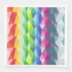 Abstrakt Geometric Rainbow Prism Shapes Mönster Pappersservett