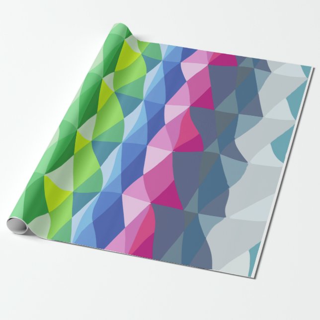 Abstrakt Geometric Rainbow Prism Shapes Mönster Presentpapper (Utrullad)