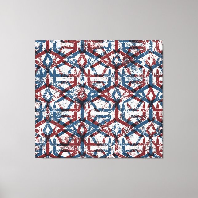 Abstrakt Geometric: Red Blue Canvastryck (Framsida)