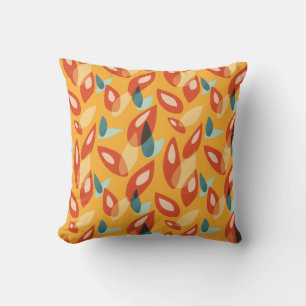 Abstrakt Geometric Retro Mönster in Gult Orange Kudde
