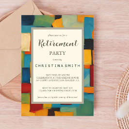 Abstrakt Geometric Retro Playful Pension Party Inbjudningar
