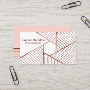 Abstrakt Geometric Ro Gold Foil Photographer Visitkort