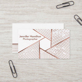 Abstrakt Geometric Ro Gold Foil Photographer Visitkort