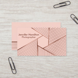 Abstrakt Geometric Ro Gold Foil Photographer Visitkort