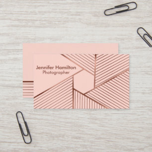 Abstrakt Geometric Ro Gold Foil Photographer Visitkort
