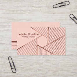 Abstrakt Geometric Ro Gold Foil Photographer Visitkort