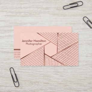 Abstrakt Geometric Ro Gold Foil Photographer Visitkort