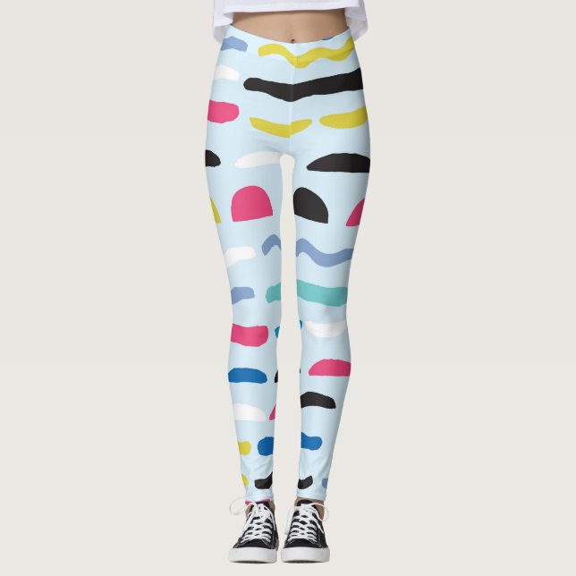 Abstrakt Geometric Seamless Decorative Mönster. Leggings (Framsida)