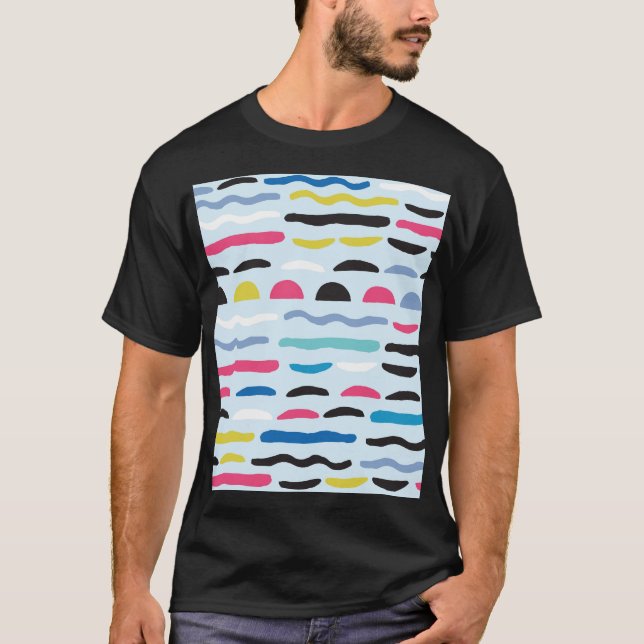 Abstrakt Geometric Seamless Decorative Mönster. T Shirt (Framsida)