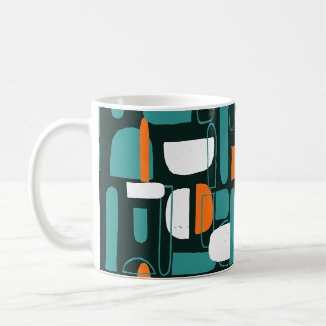 Abstrakt Geometric Shapes, Vintage Stil. Kaffemugg (Vänster)