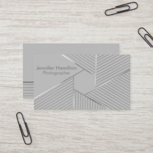 Abstrakt Geometric Silver Gold Foil Photographer Visitkort