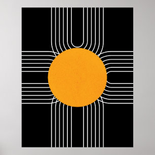 Abstrakt Geometric Sol Mid Century Modern Boho Poster