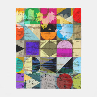 Abstrakt Geometric: Strokes and Stänk Fleecefilt