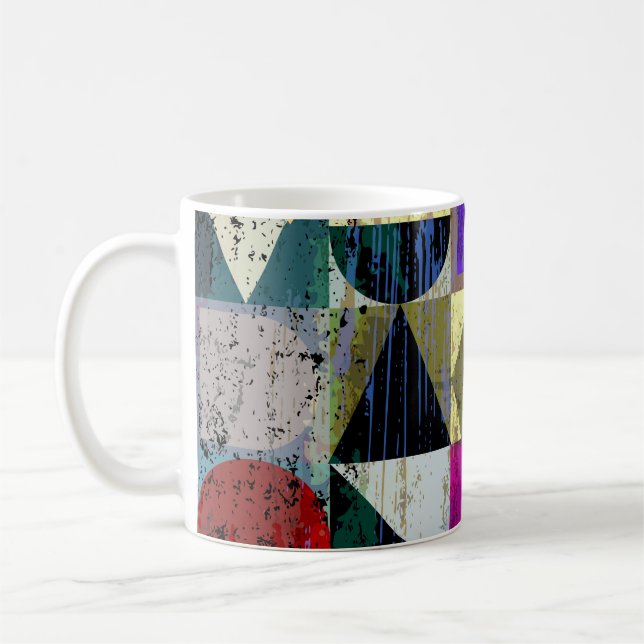 Abstrakt Geometric: Strokes and Stänk Kaffemugg (Vänster)
