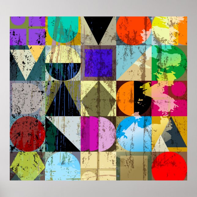 Abstrakt Geometric: Strokes and Stänk Poster (Framsidan)