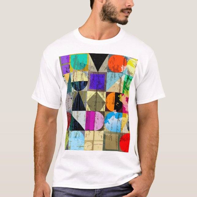 Abstrakt Geometric: Strokes and Stänk T Shirt (Framsida)