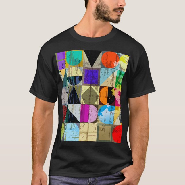 Abstrakt Geometric: Strokes and Stänk T Shirt (Framsida)