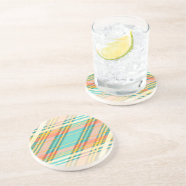 Abstrakt Geometric Tartan Mönster Cream Drinks Underlägg