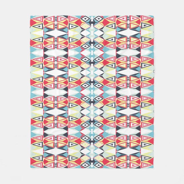 Abstrakt Geometric Tribal Line Mönster Fleecefilt (Framsidan)