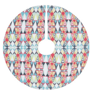 Abstrakt Geometric Tribal Line Mönster Julgransmatta Borstad Polyester