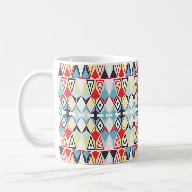 Abstrakt Geometric Tribal Line Mönster Kaffemugg (Vänster)