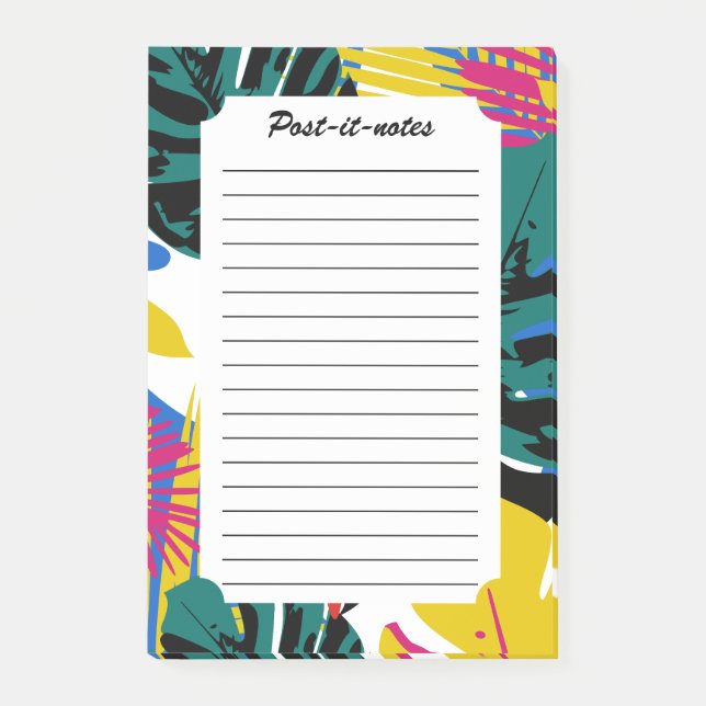 Abstrakt Geometric Tropical Monstera Plants Post-it Block (Framsida)