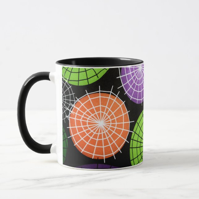 Abstrakt Geometric Webben Circles - Vibrant Modern Mugg (Vänster)