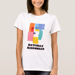 Abstrakt Geometric Woman Porträtt T Shirt