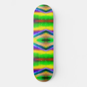 Abstrakt Geometrical Lime Green Triangle Öga Mini Skateboard Bräda 18,5 Cm