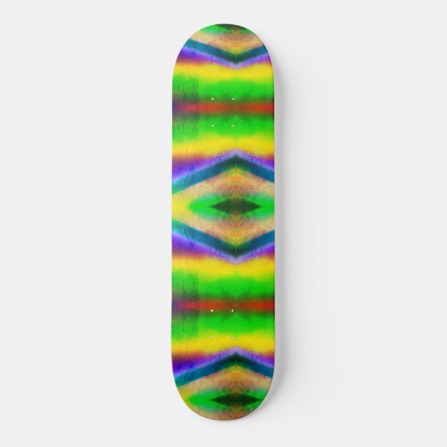 Abstrakt Geometrical Lime Green Triangle Öga Mini Skateboard Bräda 18,5 Cm (Framsida)
