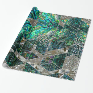Abstrakt geometrisk Abalone och mor av pärlan Presentpapper