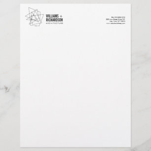 Abstrakt Geometrisk arkitektonisk Logotyp vit/svar Brevhuvud