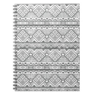 Abstrakt geometrisk aztekisk mönster 2 anteckningsbok med spiral