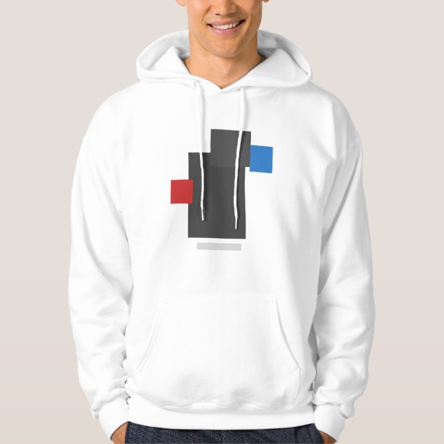 Abstrakt Geometrisk Balans – Minimala Moderna Bloc Hoodie (Framsida)
