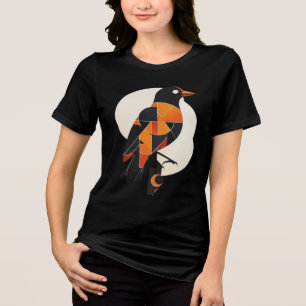 Abstrakt geometrisk Bauhaus-fågel Mid-Century Mode T Shirt
