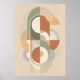 Abstrakt geometrisk Bauhaus konsttryck | Mitten av Poster
