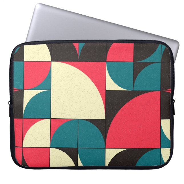 Abstrakt geometrisk, beräkningsmässig konstillustr laptop fodral (Framsidan)