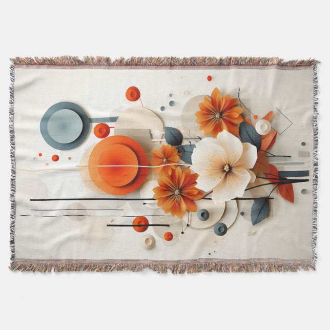 Abstrakt geometrisk blomma filt (Framsidan)