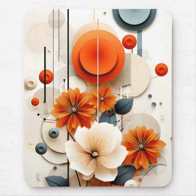 Abstrakt geometrisk blomma musmatta (Framsidan)