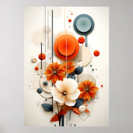 Abstrakt geometrisk blomma poster
