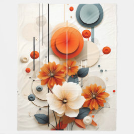 Abstrakt geometrisk blomster fleecefilt
