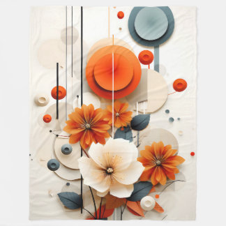 Abstrakt geometrisk blomster fleecefilt