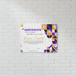 Abstrakt geometrisk certifikat för prestation